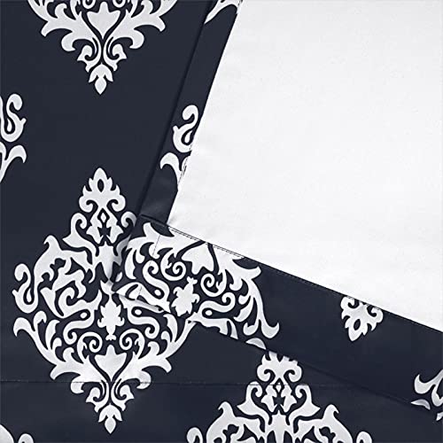EXCLUSIVE HOME Medallion Room Darkening Blackout Grommet Top Curtain Panel Pair, 52"x84", Peacoat Blue - color: Peacoat Blue, size: 52"W x 84"L (Pack of 2)
