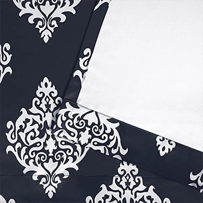 EXCLUSIVE HOME Medallion Room Darkening Blackout Grommet Top Curtain Panel Pair, 52"x84", Peacoat Blue - color: Peacoat Blue, size: 52"W x 84"L (Pack of 2)