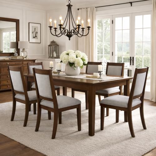 HomePop Open Back Upholstered Wood Frame Dining Chairs - Gray Solid Woven (Set of 2) - color: Gray Solid Woven (Set of 2), style: Pack of 2