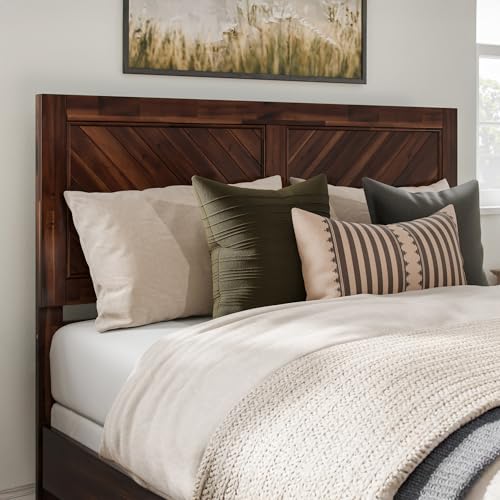AFI, Canyon Queen Solid Wood Rustic Farmhouse Headboard, Barnwood - color: Barnwood, size: Queen (U.S. Standard)