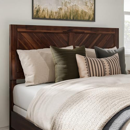 AFI, Canyon Queen Solid Wood Rustic Farmhouse Headboard, Barnwood - color: Barnwood, size: Queen (U.S. Standard)