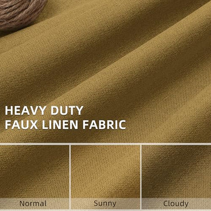 ChrisDowa Golden Brown Blackout Curtains 45 Inches Long 2 Panels for Bedroom - color: Gold Brown, size: 52"W x 45"L (Pack of 2)