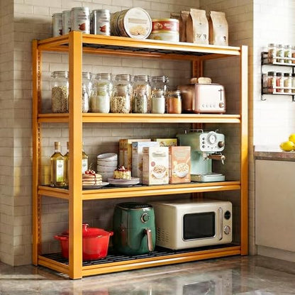 REIBII 40" W Yellow Garage Shelving with Double-Layer Frames for Homeowners | Load 2200Lbs, Adjustable, 10-Minute Easy Assembly, Wire Mesh Panels, for Garage Basement Warehouse Pantry, 40"W×19.5"D×59.5"H - color: Orange