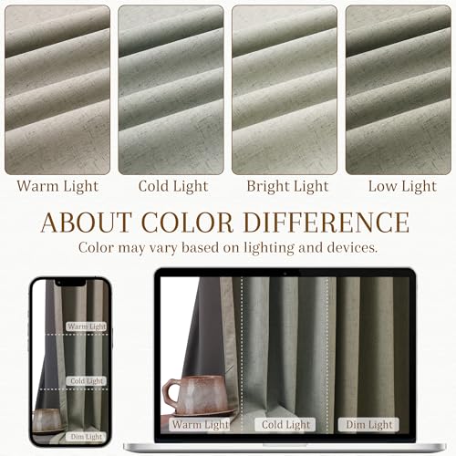 Sage Green 100% Blackout Kitchen Linen Curtains Back Tab 30 Inch Length Privacy Elegant Mini Cafe Curtain for Rustic Farmhouse Bathroom Thermal Insulated Bath Room Over Sink Drape 26x30 - color: Sage Green, size: 26"W x 30"L (Pack of 2)