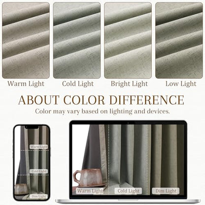 Sage Green 100% Blackout Kitchen Linen Curtains Back Tab 30 Inch Length Privacy Elegant Mini Cafe Curtain for Rustic Farmhouse Bathroom Thermal Insulated Bath Room Over Sink Drape 26x30 - color: Sage Green, size: 26"W x 30"L (Pack of 2)