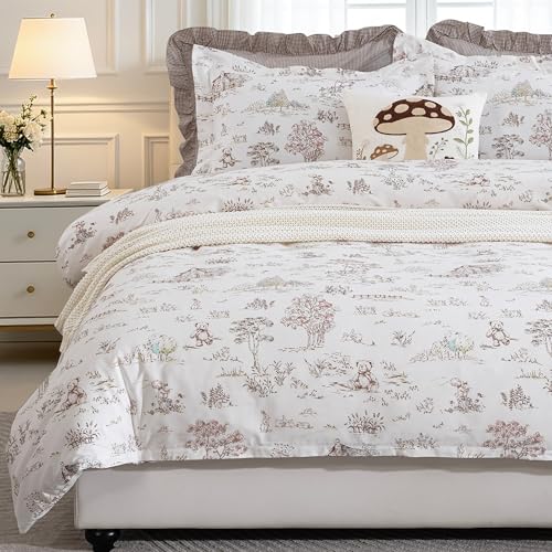 DAUAOTO Twin Size Kids Duvet Cover Set, 100% Cotton Teen Boys Girls Duvet Cover 68"X86" + 1 Sham, Hand-Painted Pattern Forest Fairy Tale - color: Pattern 16#, size: 68"x86" Twin Cover + 1 Sham