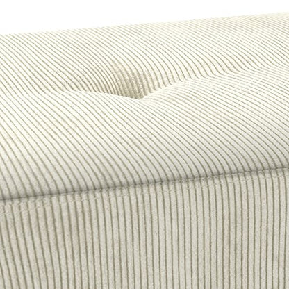 Comfy to go Entryway Bench - Beige Bench for Bedroom, Modern Ottoman End of Bed, Corduroy Padded Benches for Living Room, Foyer, Mudroom, Hallway - 39" L x 14" W x 17" H | Padded Benches for Bedroom, Living Room, Foyer, Mudroom, Hallway, Window, Reading,