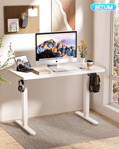 BIZUM Standing Desk Electric Adjustable Computer Desk-Stand up Desk Office Gaming Home Office Memory Desks 48x24 inches White - color: White, size: 47.2*23.6 Inch