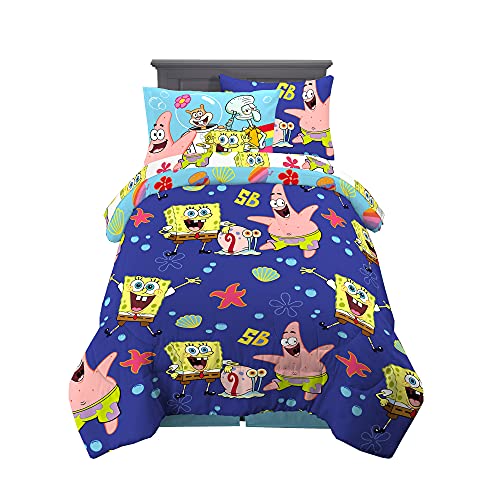 Franco Kids Bedding Super Soft Comforter and Sheet Set with Sham, 5 Piece Twin Size, Spongebob Squarepants - color: Spongebob Squarepants, size: Twin