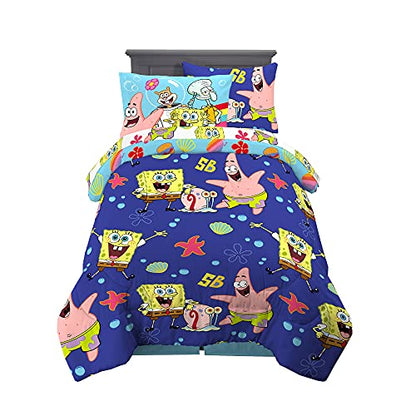Franco Kids Bedding Super Soft Comforter and Sheet Set with Sham, 5 Piece Twin Size, Spongebob Squarepants - color: Spongebob Squarepants, size: Twin