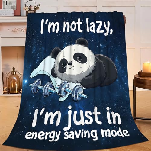 Panda Blanket Funny Pandas Decor Animal Print Throw Blanket Gifts for Girls Boys Super Warm Soft Plush Lightweight Fleece Flannel Winter Bedding Blankets for Kids Adults Women Men 50"X40" - color: Funny Panda Blanket, size: 40"x50"