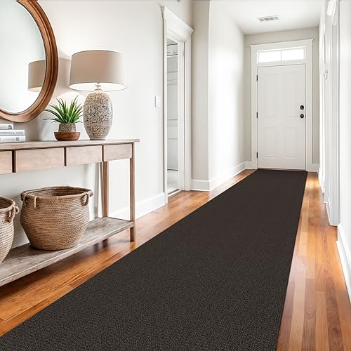 Washable Runner Rug, Non Slip Hall Runner, 3x14 Ft, Taupe/Coffee | Washable Braided Runner Carpet, Non Slip Rubber Dot Backed, For Hallway, Kitchen, Entryway, Bedroom, Laundry Room, Foyer - color: Taupe/Coffee, size: 3' x 14' (Rectangular)
