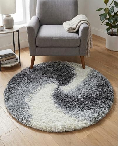 Rugs.com - Soft Touch Shag Rug – 3 Ft Round Smoke Gray Plush Shag Rug – Ultra-Soft Accent for Nurseries, Playrooms, and Kids Bedrooms - color: Smoke Gray, size: 3' (Round)