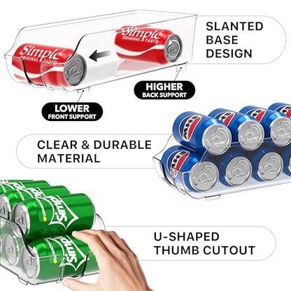 Simple Houseware 4-Pack Assorted Can Organizer for Refrigerator/Pantry | Clear, Set of 4 - size: 4 Pack, style: Mixed