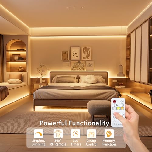PAUTIX 5V USB CCT Tunable COB LED Strip Lights 6.56ft/2m,1280LEDs 1200lm 2700K-6500K Dimmable CRI85+ with RF Remote TV Backlight,Flexible Under Cabinet Tape Light for Bedroom,Kitchen,Home DIY Lighting - color: 2700K-6500K