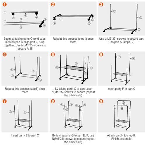 Double Rod Garment Rack with Wheels, Heavy Duty Clothing Racks for Hanging Clothes, Multi-functional Rolling Clothes Organizer, Portable Clothes Rack - size: 19.7"D x 31.3"W x 62.6"H
