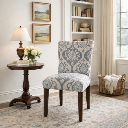 HomePop Parsons Classic Upholstered Accent Dining Chair, Set of 2, Suri Blue - color: Suri Blue, style: Pack of 2