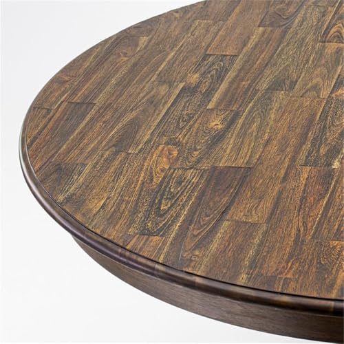 FE2-07-TP Ferris Dining Table - a Round Wooden Table Top with Pedestal Base, 48x48 Inch, Distressed Jacobean - color: Fe2-07-tp, size: 48x48 Inch
