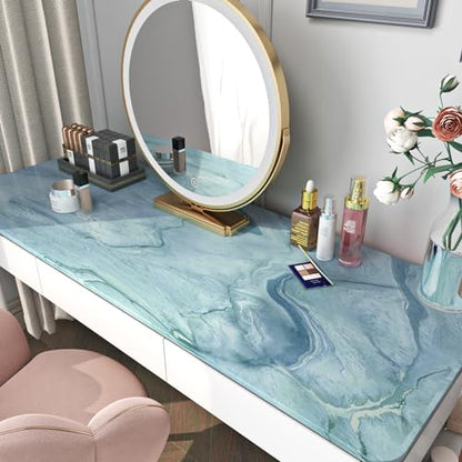 FunStick Thick Blue Liquid Marble Contact Paper for Countertops Waterproof Blue Marble Wallpaper Peel and Stick Countertops for Kitchen Bathroom Removable Marble Wall Paper for Cabinets Desk 15.8"x80" - size: 15.8" x 78.8"