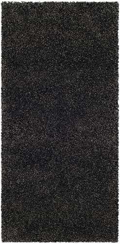 SAFAVIEH Milan Shag Collection Area Rug - 2' x 4', Dark Grey, Solid Design, Non-Shedding & Easy to Clean, Plush Thick Pile, Ideal for Foyer, Bedroom, Accent Space (SG180-8484) - color: Dark Grey, size: 2' x 4' (Rectangular)