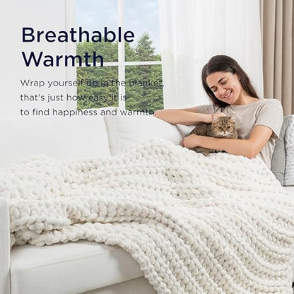Maetoow Handmade 15 lb Soft Knitted Weighted Blanket