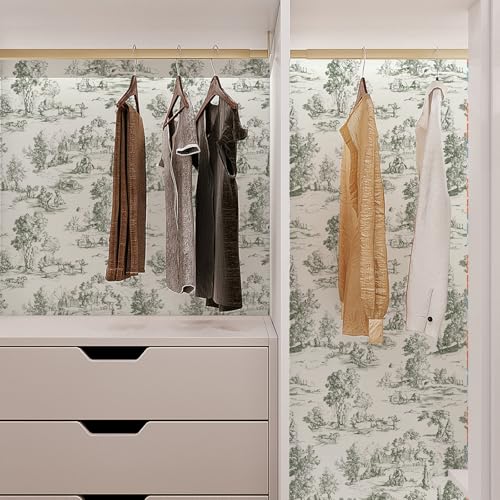 Peel and Stick Wallpaper, Self - Adhesive Removable Vintage Pastoral Landscape Pattern, PVC Contact Paper for Bedroom/Living Room/Kitchen/Bathroom/Cabinet, Renter Friendly - size: 17.7" x 118.1"
