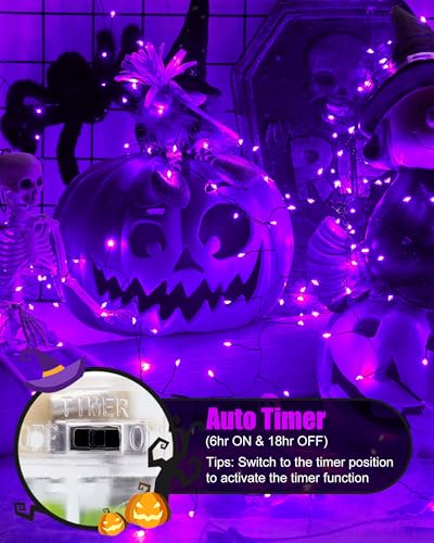 Fairy Lights Battery Operated, Twinkle String Lights Waterproof Silver Wire 5 Feet 60 Led Firecracker Starry Lights for DIY Wreath Home Party Bedroom Mason Jar Indoor Halloween Decoration, Purple - color: Purple