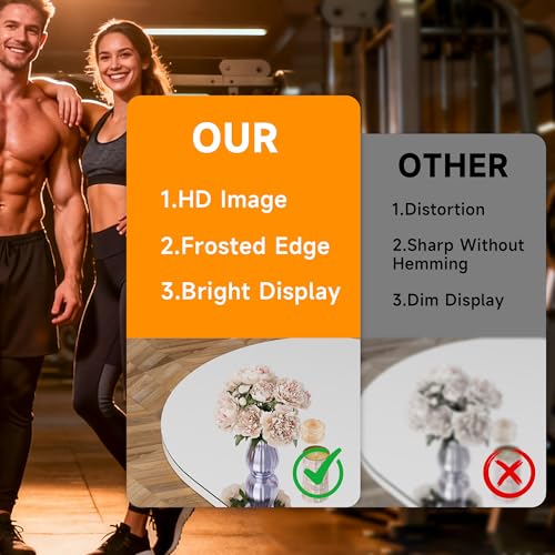Hasipu 75" x 32" Arched Full Length Mirror on Wheels | HD tempered glass, sturdy aluminum frame, 4 smooth casters with locks, ideal for yoga, dance studio, bedroom & home gym. - size: 75"L x 32"W