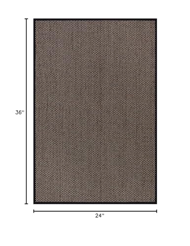 Lahome Farmhouse Kitchen Rug, 2x3 Door Mat Indoor Bathroom Washable | Black Entryway Entrance Area Rugs, Small Non Slip Neutral Chenille Stain Resistant Floor Carpet for Entry Bedroom Front Porch - color: Black, size: 2' x 3' (Rectangular)