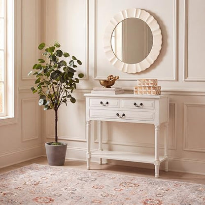 SAFAVIEH Furniture - Primrose 3-Drawer Console Table - Distressed White - Solid Wood - Farmhouse Classic Design - Ideal for Entryway, Living Room, Hallway, 23.5" W x 13" D x 29.5" H (CNS5707A) - color: Distressed White