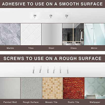 Bakzon Acrylic Wall Mount Organizer, Self Adhesive Shelves, No Drilling Hang Walls, for Bathroom, Kitchen, Living Room - Dark Brown - style: Shower Shelf-Black