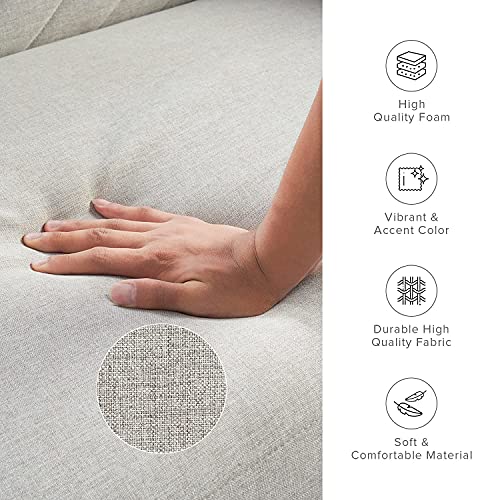 mopio 76.4" Futon Sofa Bed Chevron Styled, Sleeper Couch (Light Gray Fabric) - color: Light Gray Fabric
