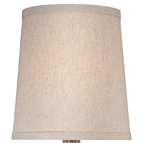 Chalane 23 1/2" High Table Lamps Set of 2 Hammered Bronze Brown Farmhouse | Natural Textured Rustic Antique Bedroom Living Room House Bedside Nightstand Office Home Family Linen Shade