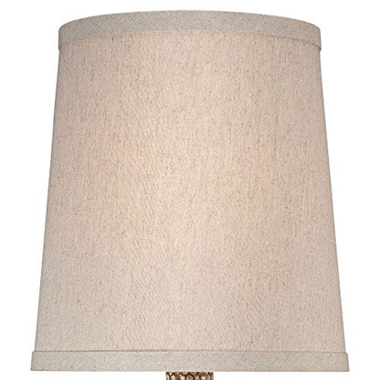 Chalane 23 1/2" High Table Lamps Set of 2 Hammered Bronze Brown Farmhouse | Natural Textured Rustic Antique Bedroom Living Room House Bedside Nightstand Office Home Family Linen Shade
