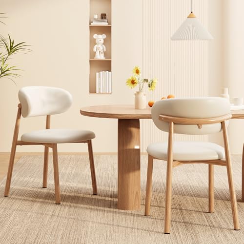Kitchen Dining Chairs Set of 2 Modern Upholstered Leather Dining Room Chairs, Original/Beige - color: 18 Inch Beige