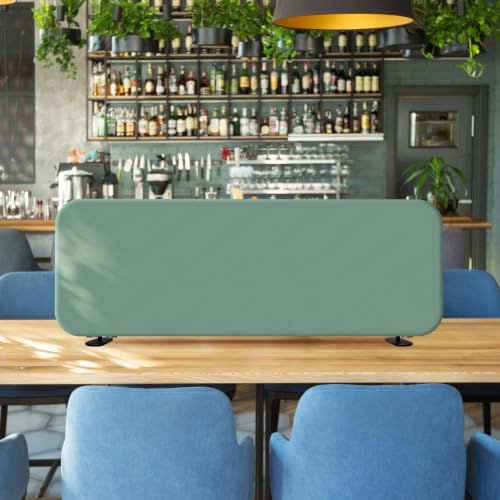 DECOLAB Portable Privacy Desk Tabletop Divider 48"x18", Aqua | Freestanding Desk Partition. For Workspace, Office, Student, Counter Top, Dorm. No Drill. - color: Aqua