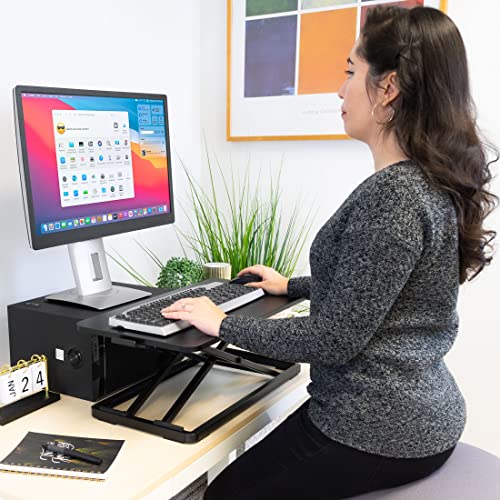 Mount-It! Standing Keyboard Tray, Height Adjustable Keyboard and Mouse Riser for Desk, Sit Stand Keyboard Platform, Large 23.6" x 11.8” Surface for Keyboard, Mouse or Laptop