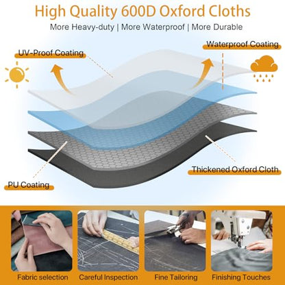 Folding Card Table Storage Bag, Large 35" L x 18" H x 4" W Waterproof Bag for Square 34" Folding Table 600D Heavy Duty Foldable Table Carry Bag, Black