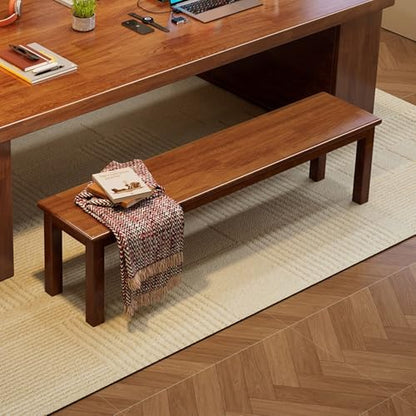 Rustic Farmhouse Bench Thickened Solid Wood Bench Vintage Skinny Dining Bench 31.5"- 78.7"L Narrow Entryway Bench For Living Room, Dining Room,End Of Bed, Hallway(Walnut,31.5"Lx11.8"Wx17.7"H)