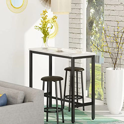 Small Dining Table for 2, 3 Pieces Bar Table Set Kitchen Table and Chairs Bistro Height Pub Table with 2 Chairs, Dining Room Table and Chairs for Small Space, Breakfast Nook, 39.4"