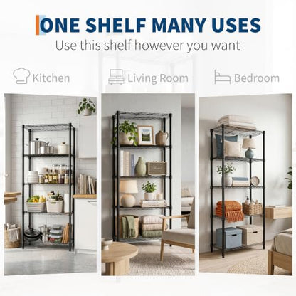 Garvee Storage Shelves 4-Shelf Metal Shelving Units for Garage 2 Pack | Adjustable Closet Steel Wire Shelf Organizer Rack Standing Units for Pantry Laundry 200 lbs Per Shelf 29" W x 72" H x 13.7" D - size: 29"W x 72"H x 13.7"D-2 Pack
