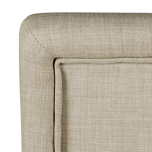 Homepop Home Decor | Classic Upholstered Parsons Dining Chairs | Set of 2 Accent Dining Chairs with Nailhead Trim, Natural Linen - color: Natural, style: Pack of 2