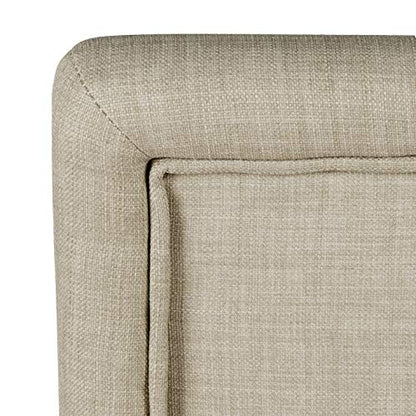 Homepop Home Decor | Classic Upholstered Parsons Dining Chairs | Set of 2 Accent Dining Chairs with Nailhead Trim, Natural Linen - color: Natural, style: Pack of 2