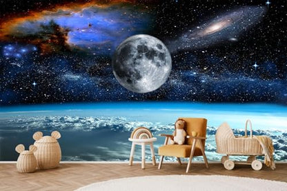 Galaxy Starry Sky Wall Mural Wallpaper | 108"x75", for Bedroom Living Room Bathroom, Textured Fabric, Not Peel and Stick - color: Mural 15, size: 108" x 75"