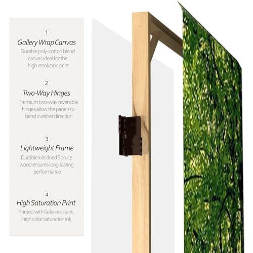 Red Lantern Double Sided Path of Life Canvas Folding Screen, 6 Foot - 4 Panel - size: 6 Foot - 4 Panel