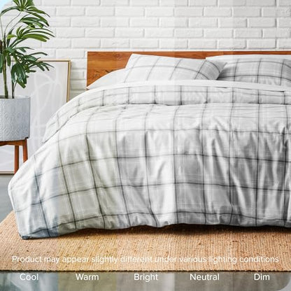 Bare Home Flannel Duvet Cover Set (Twin/Twin XL, Glencoe Tartan Plaid) | 100% Cotton, Velvety Soft, Heavyweight, Premium Flannel, Double Brushed, Includes Sham Pillow Cover - color: 16 - Tartan Plaid (No Comforter), size: Twin/Twin XL