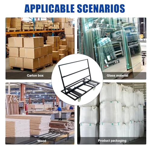 Folding Table Cart Dolly, 1800 LBS Heavy Duty Panel Truck with 4 Swivel Casters, Expandable Foldable Cart with Strap for Plywood, Plasterboard, Warehouse & Party Use