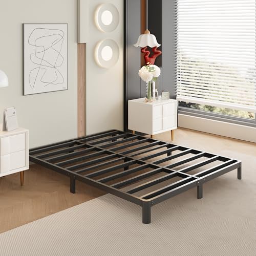 Yicensen 9 Inch Full Bed Frame with Rounded Corner Legs, Heavy Duty Full Size Metal Platform Bed Frame No Box Spring Needed, Easy Assembly, Noise Free, Black - size: Full, style: 9 Inch
