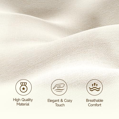 Queen Size Headboard with Storage, LED Light, Linen Vertical Wingback Headboard with Charging Station, Upholstered Head Board Queen w/High-Density Sponge Padding, 2 Storage Pockets, Off White | Linen Vertical Wingback Headboard w/ Charging Station, Uphols
