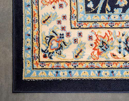 Unique Loom Sialk Hill Collection Area Rug - Washington (2' 2" x 3' 1" Rectangle, Navy Blue/ Cream) - color: Navy Blue/Cream, size: 2'2" x 3'1" (Rectangular)